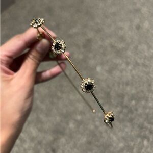 Gold and Black Floral Drop headband